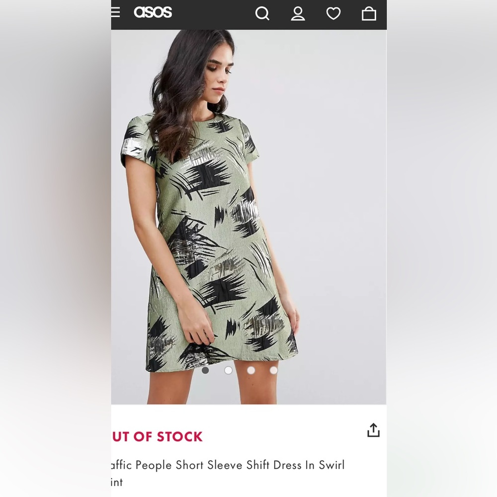 Traffic People short sleeve shift dress in swirl print. NWOT. Retail 125